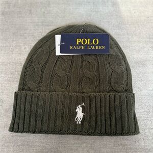 Ralph Lauren Olive Knit Beanie